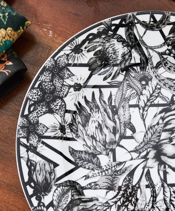 Fashion Joe Browns Magnificent Monochrome Floral Side Plates Black / White