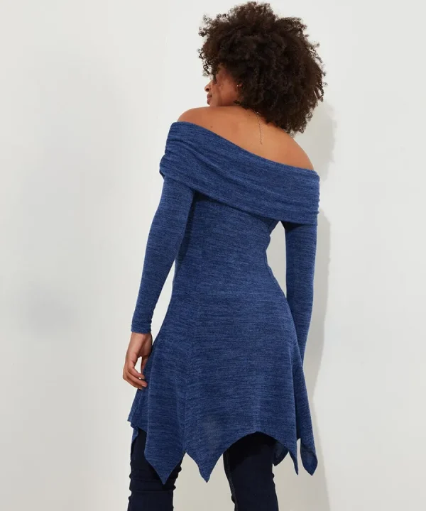 New Joe Browns Maisie Jersey Bardot Tunic Blue