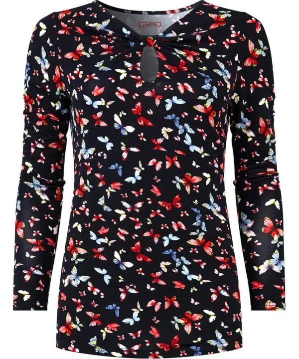Best Joe Browns Make A Statement Keyhole Jersey Print Top Black