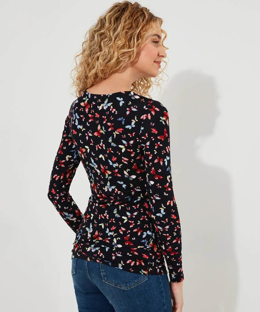 make_a_statement_keyhole__2.webp Best Joe Browns Make A Statement Keyhole Jersey Print Top Black