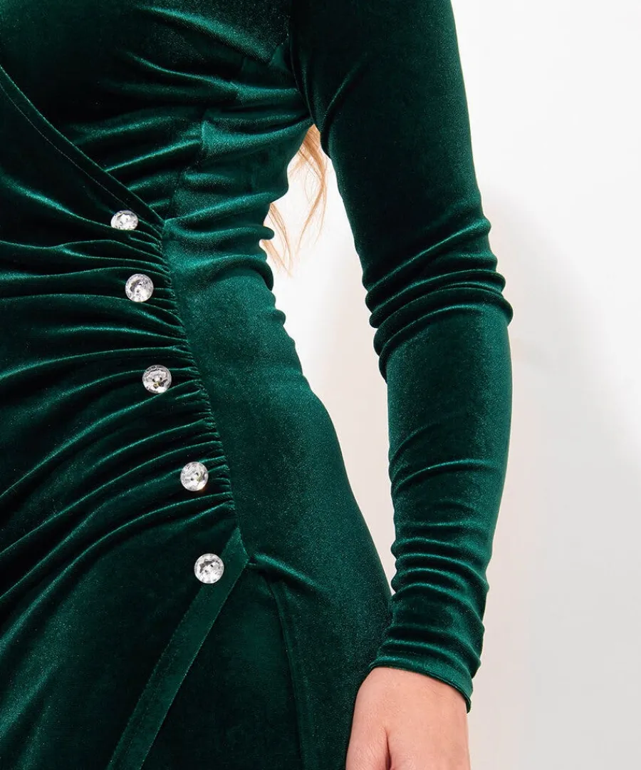 make_a_statement_velour_d_3.webp Best Joe Browns Make A Statement Velour Dress Green / Black