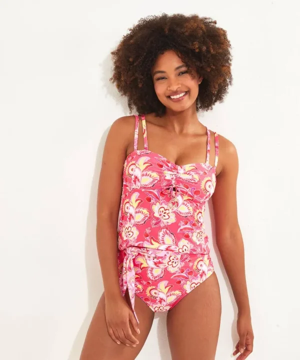 Cheap Joe Browns Malibu Beach Tankini Top Pink Multi