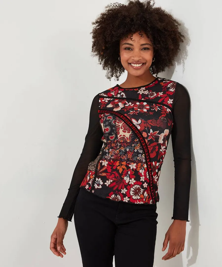 marcie_cutabout_mesh_top_2.webp Clearance Joe Browns Marcie Cutabout Mesh Top Orange