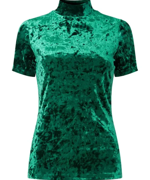 Shop Joe Browns Marcie Velour Short Sleeved Top Green