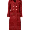 Fashion Joe Browns Maya Tweed Maxi Coat Burnt Orange