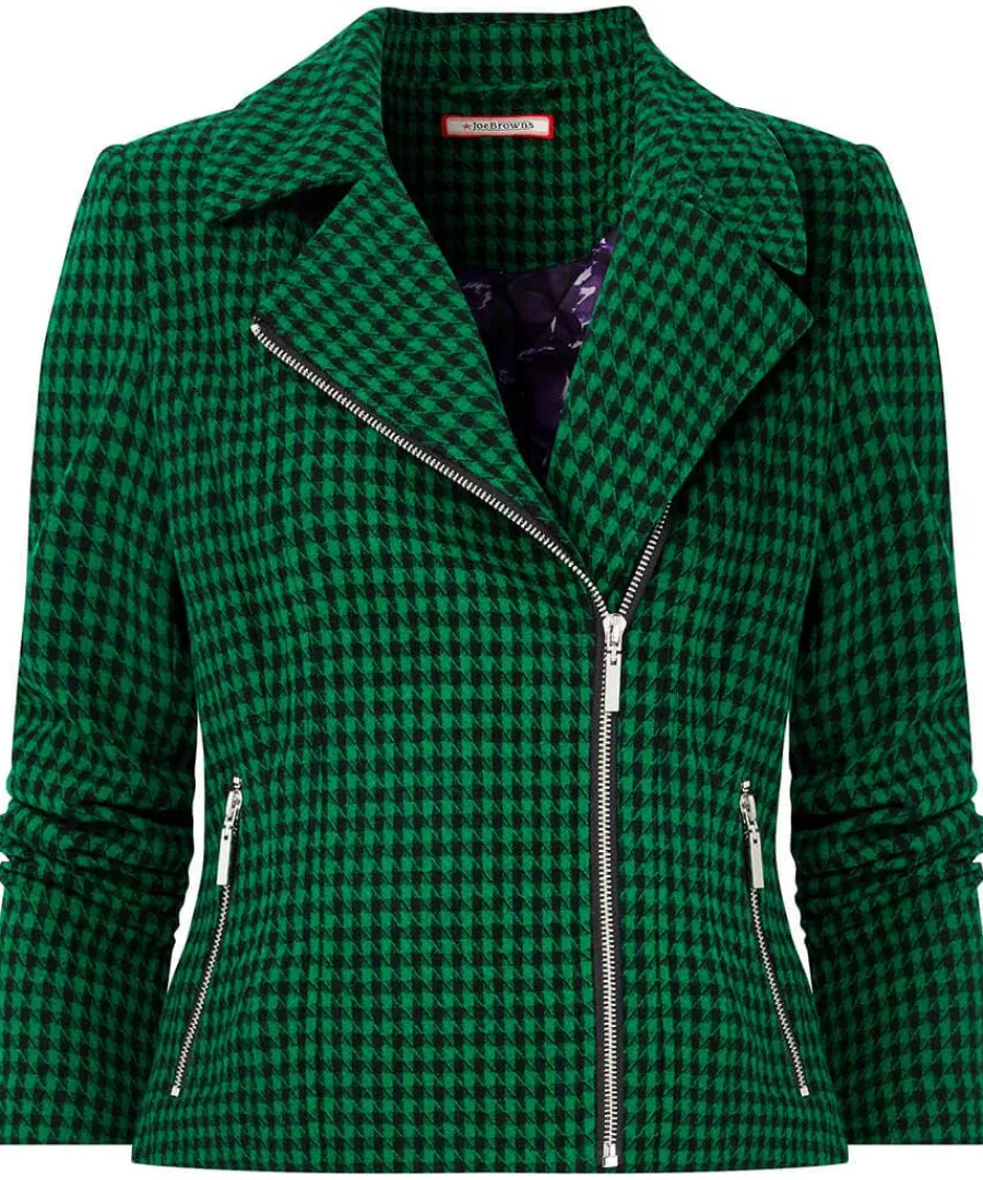 meg_dogstooth_biker_jacke_0.webp Online Joe Browns Meg Dogstooth Biker Jacket Green