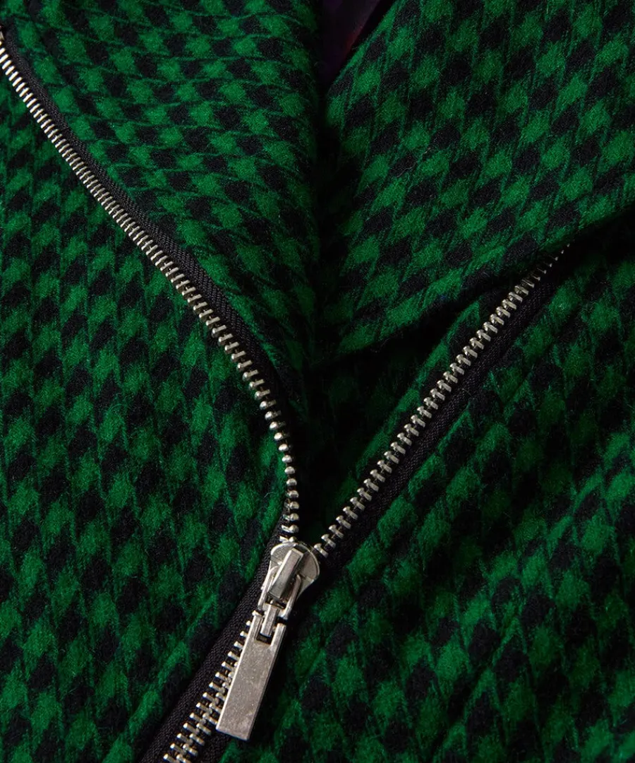 meg_dogstooth_biker_jacke_5.webp Online Joe Browns Meg Dogstooth Biker Jacket Green