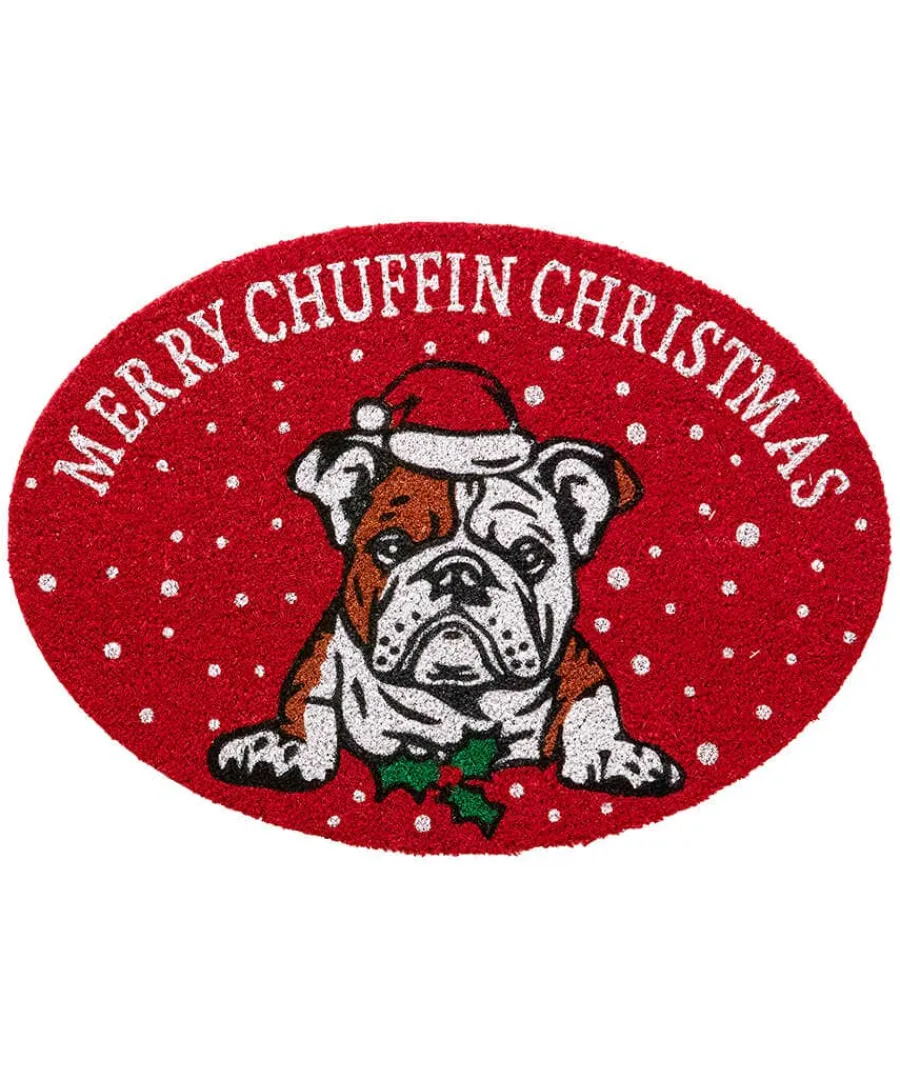 merry_chuffin_christmas_b_0.webp Outlet Joe Browns Merry Chuffin Christmas Bulldog Doormat Red