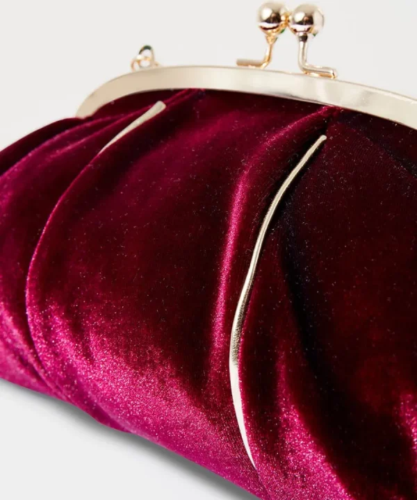 Fashion Joe Browns Midnight Hour Velvet Deco Bag Dark Red