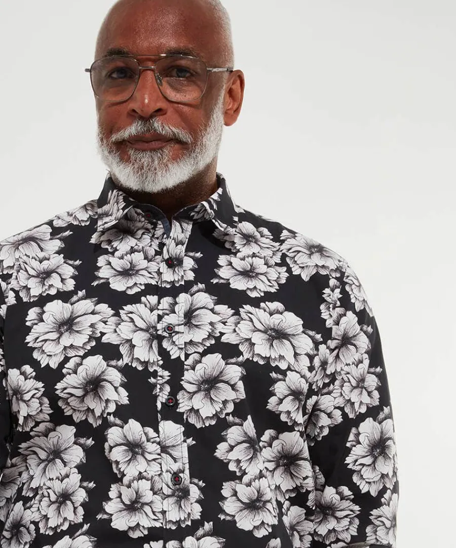 monochrome_floral_shirt_4.webp Shop Joe Browns Monochrome Floral Shirt White