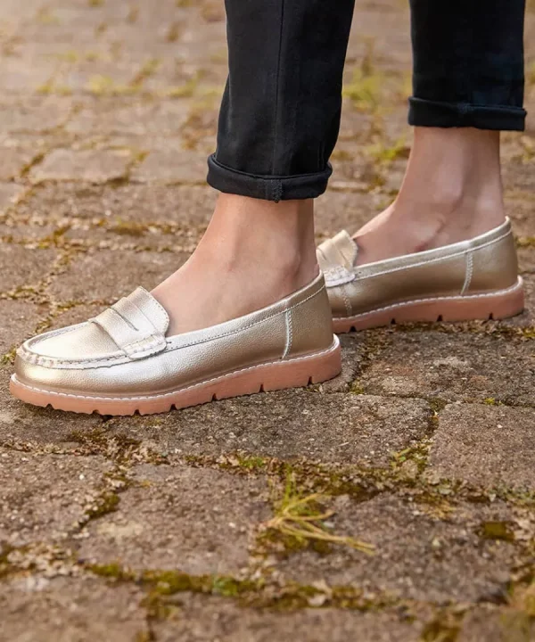 Flash Sale Joe Browns Moonlight Harbour Leather Loafers Gold