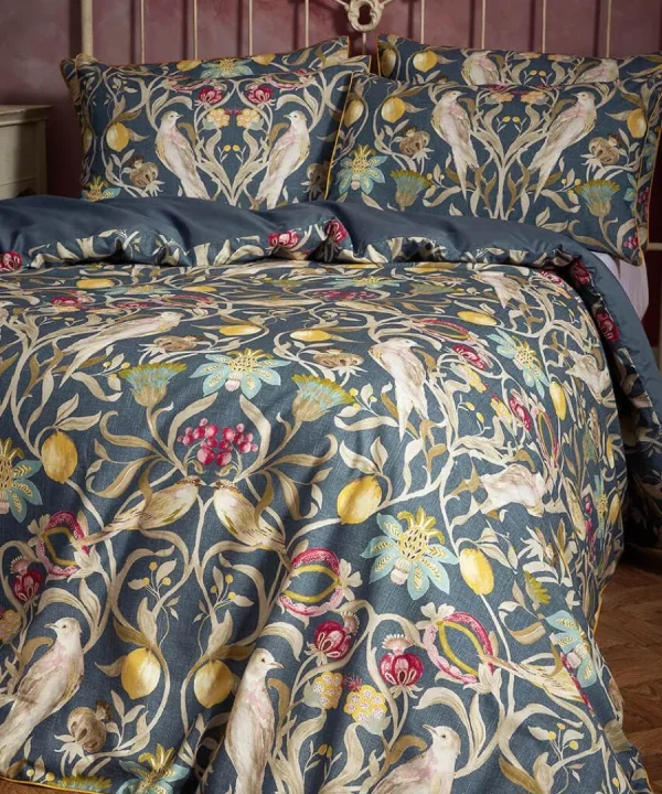 Clearance Joe Browns Song Bird 100% Cotton Sateen Duvet Set Navy