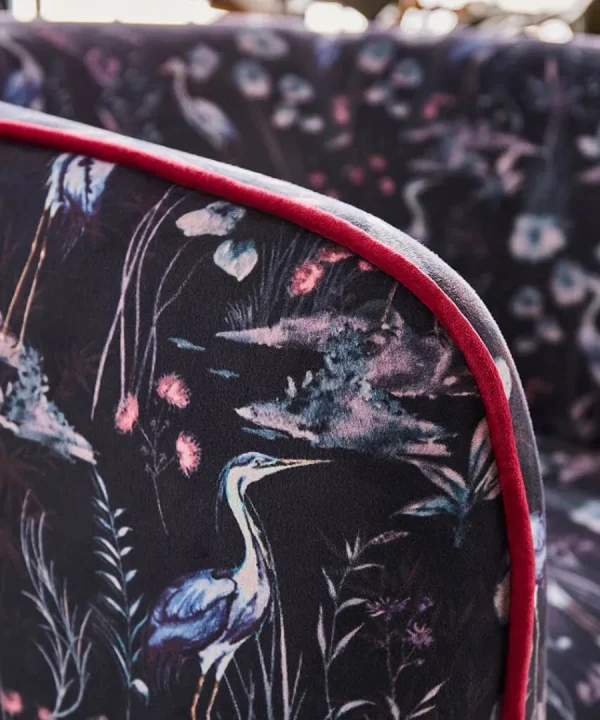 Shop Joe Browns Nouveau Herons Velvet Chair Charcoal