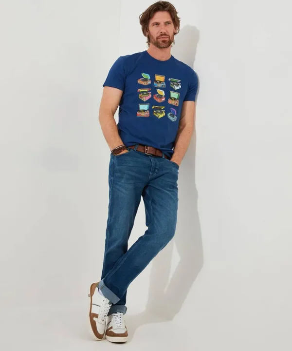 Hot Joe Browns On Repeat Tee Blue