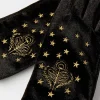 Cheap Joe Browns Opulence Embroidered Velour Gloves Black/Gold