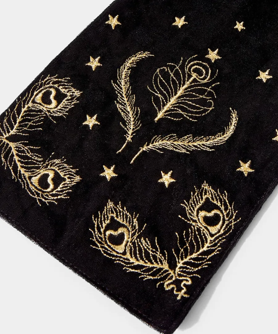 opulence_embroidered_velo_1.webp Discount Joe Browns Opulence Embroidered Velour Scarf Black/Gold