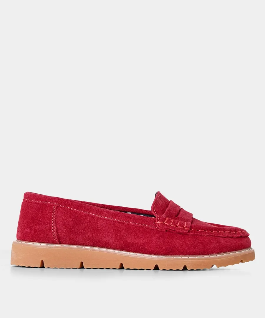 palma_harbour_suede_loafe_0.webp Shop Joe Browns Palma Harbour Suede Loafers Red