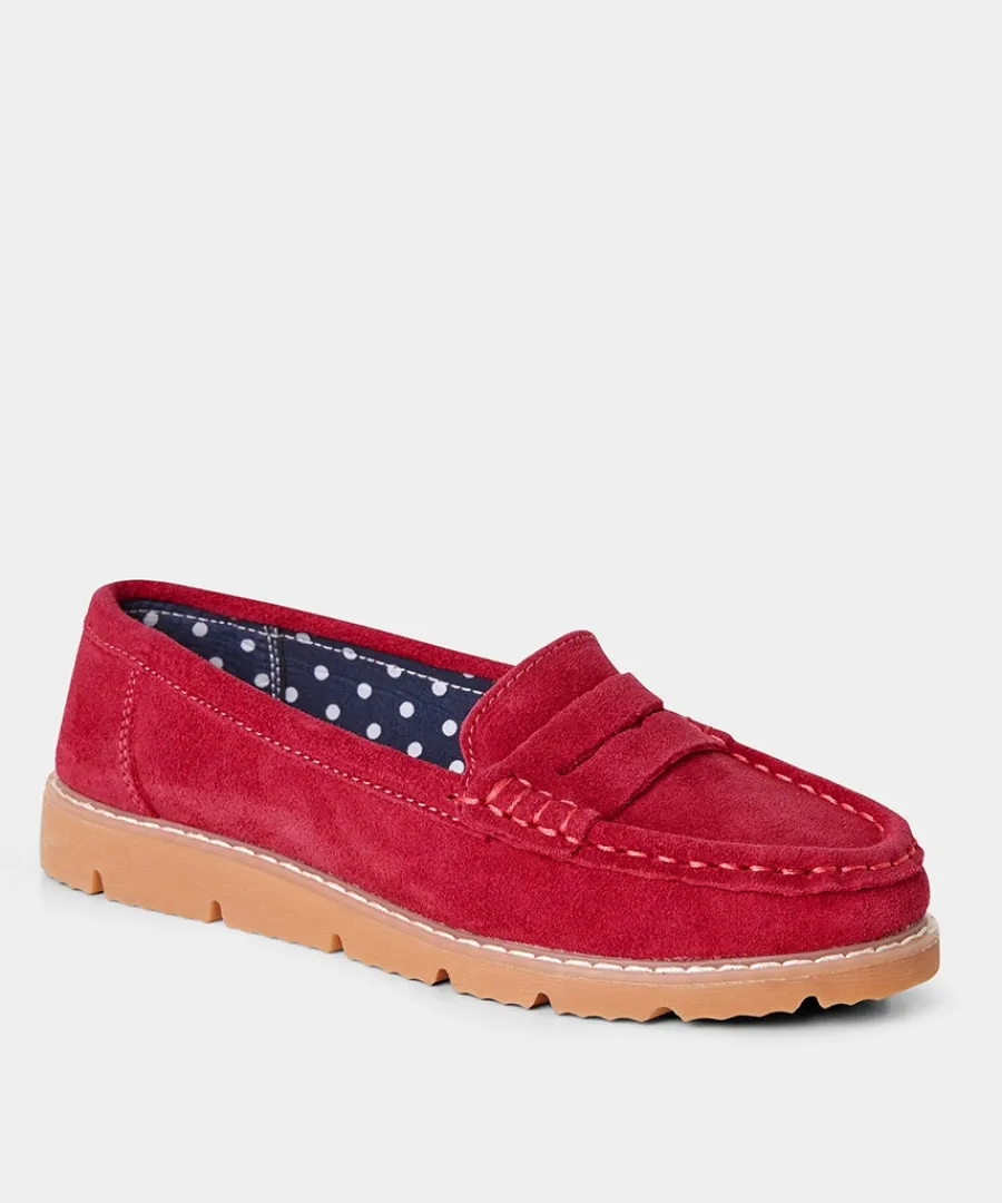 palma_harbour_suede_loafe_1.webp Shop Joe Browns Palma Harbour Suede Loafers Red