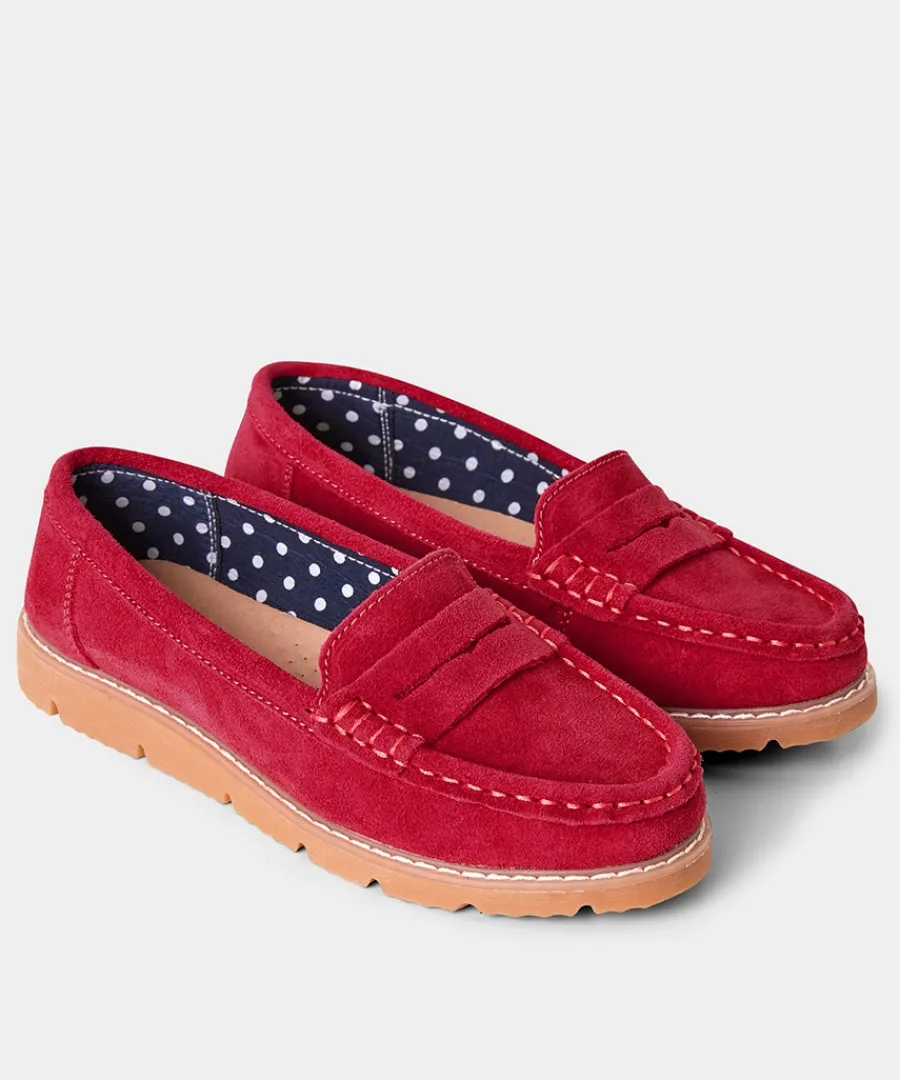 palma_harbour_suede_loafe_2.webp Shop Joe Browns Palma Harbour Suede Loafers Red