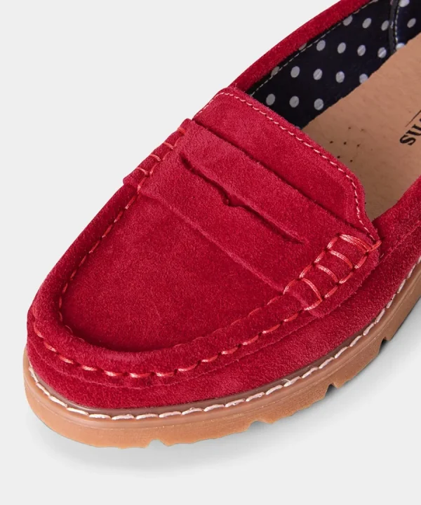 Shop Joe Browns Palma Harbour Suede Loafers Red