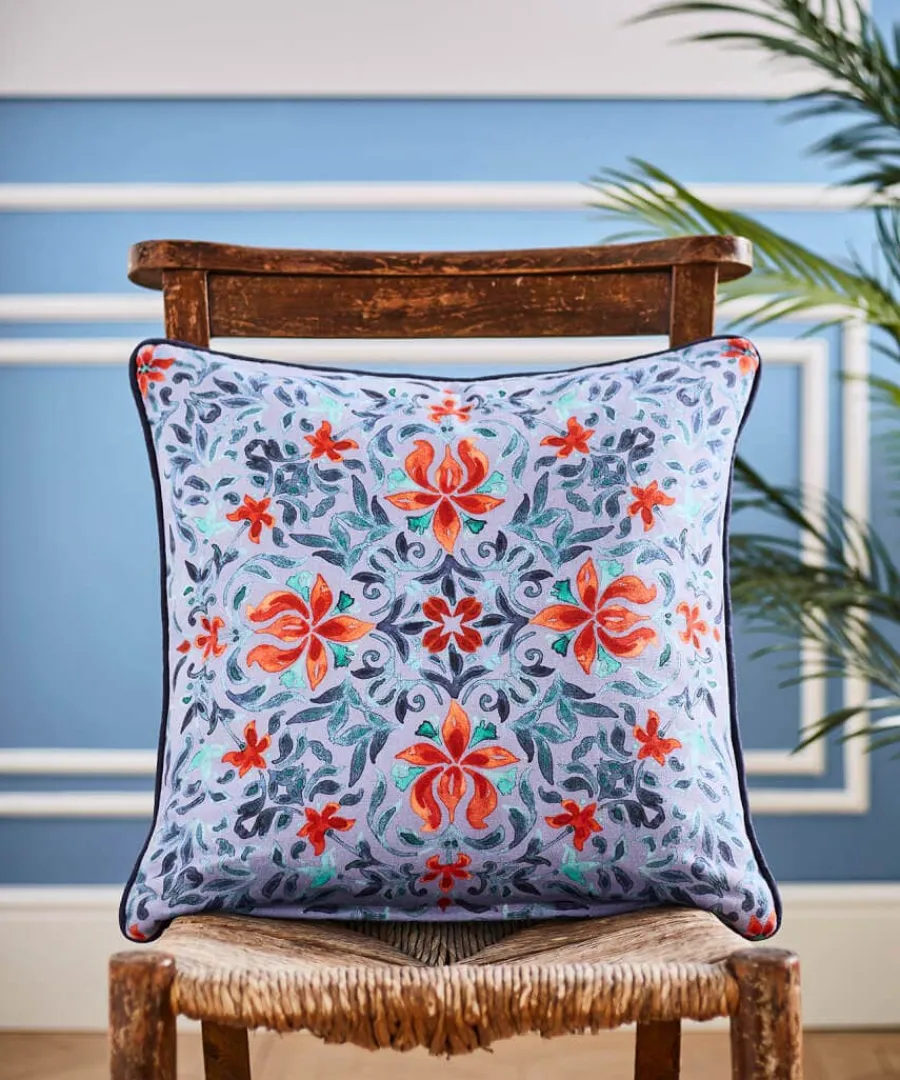 peaceful_pergola_scene_re_2.webp Online Joe Browns Peaceful Pergola Scene Reversible Cushion Blue