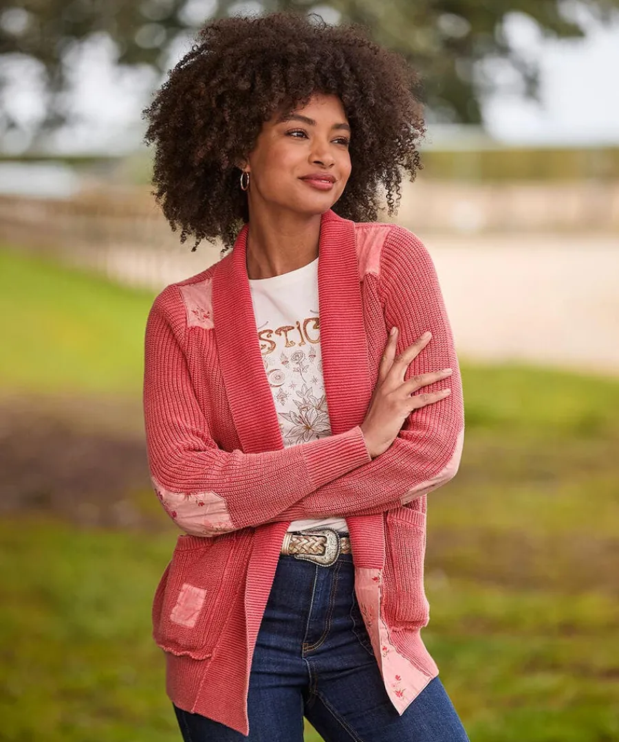 perfect_patchwork_cardiga_1.webp Clearance Joe Browns Perfect Patchwork Cardigan Pink