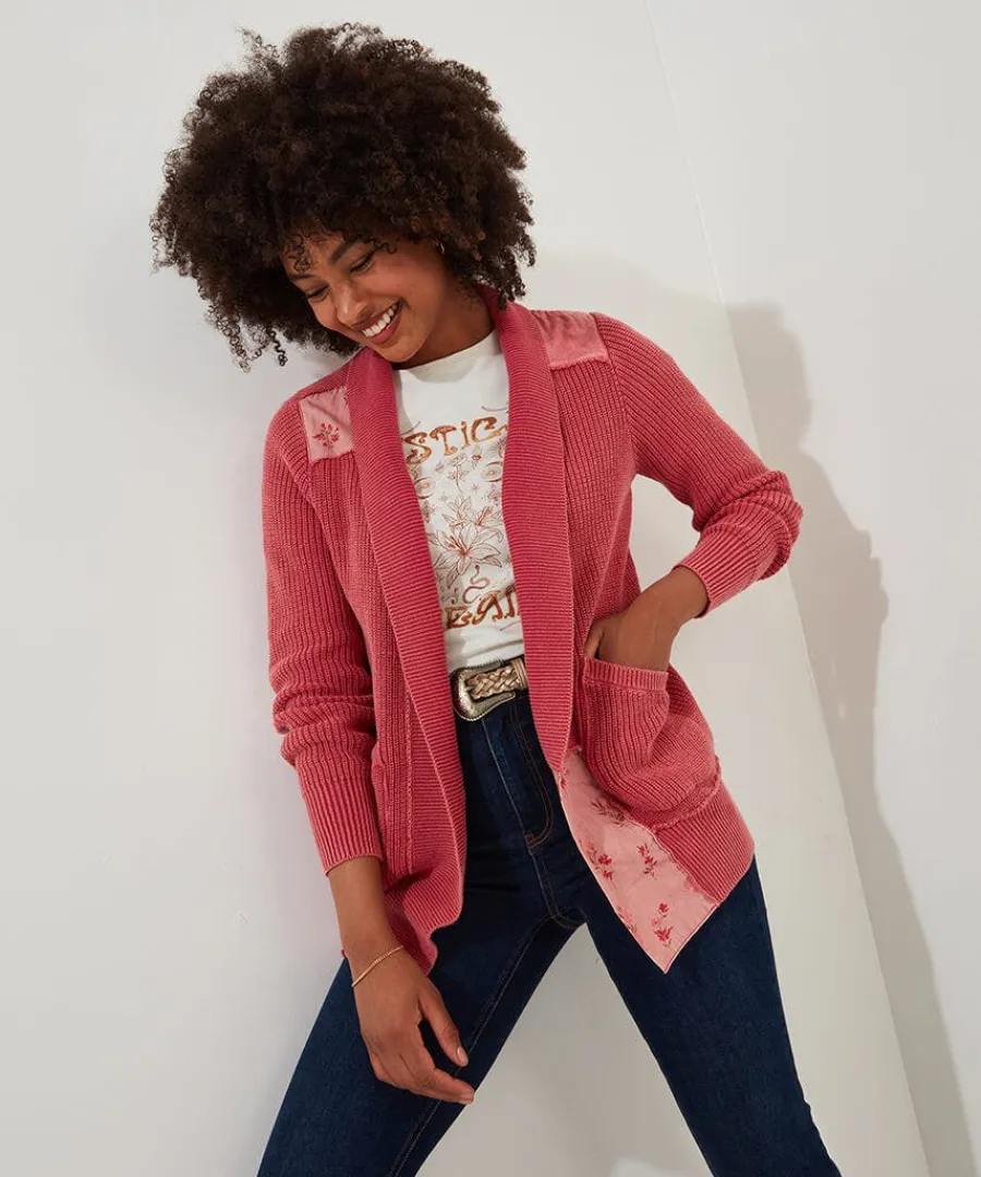 perfect_patchwork_cardiga_2.webp Clearance Joe Browns Perfect Patchwork Cardigan Pink