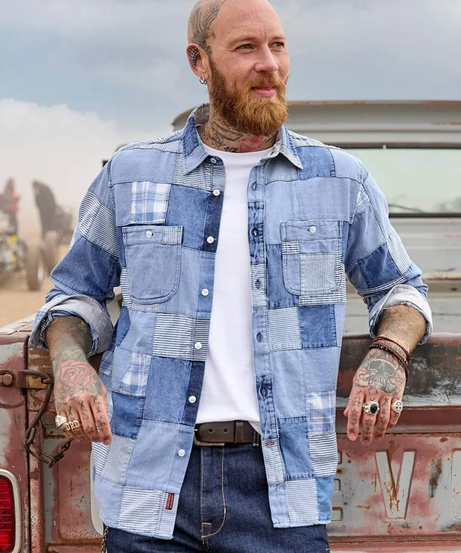 perfect_patchwork_shirt_1.webp Flash Sale Joe Browns Perfect Patchwork Shirt Blue