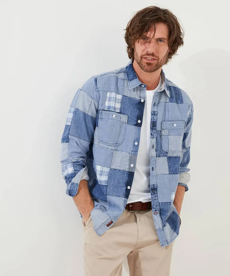perfect_patchwork_shirt_3.webp Flash Sale Joe Browns Perfect Patchwork Shirt Blue