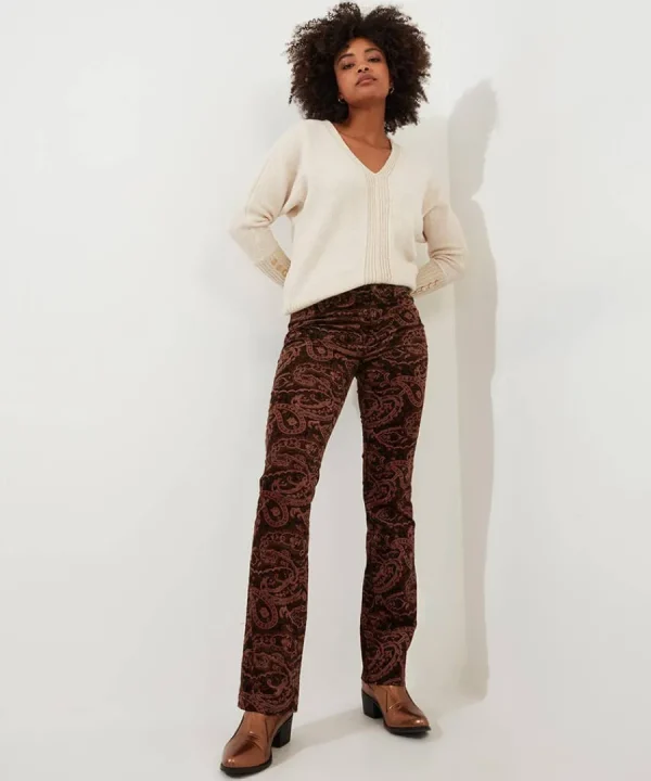 Sale Joe Browns Perfectly Paisley Printed Moleskin Trousers Brown