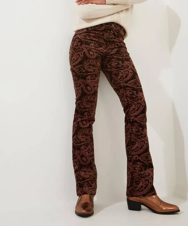 Sale Joe Browns Perfectly Paisley Printed Moleskin Trousers Brown