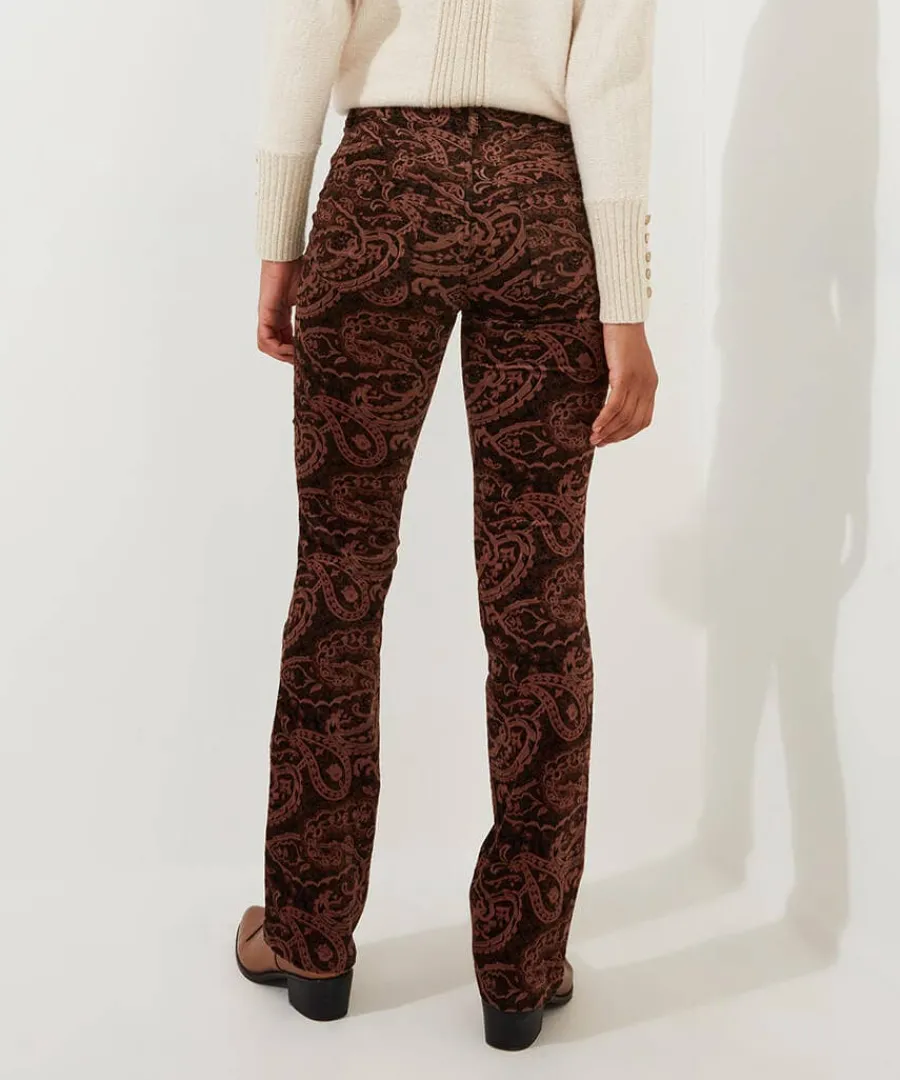perfectly_paisley_printed_4.webp Sale Joe Browns Perfectly Paisley Printed Moleskin Trousers Brown