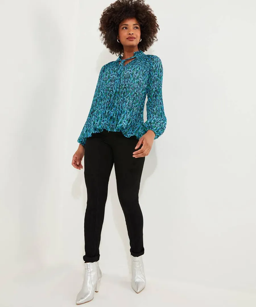 perfectly_plisse_blouse_1.webp Discount Joe Browns Perfectly Plisse Blouse Blue