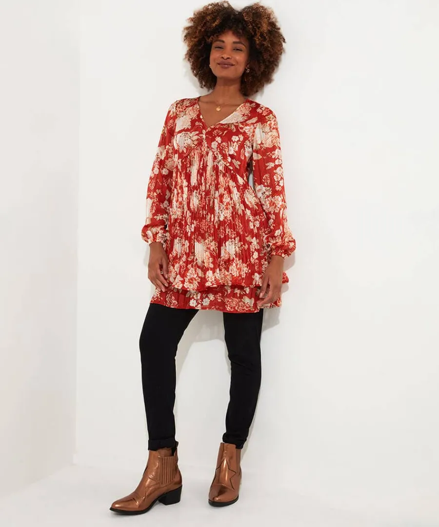 perfectly_plisse_tunic_2.webp Store Joe Browns Perfectly Plisse Tunic Burnt Orange