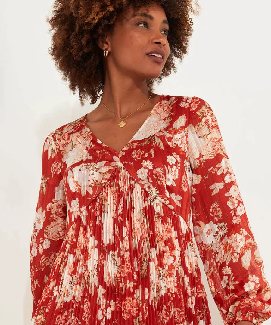 perfectly_plisse_tunic_3.webp Store Joe Browns Perfectly Plisse Tunic Burnt Orange