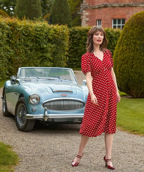 Outlet Joe Browns Perfectly Polka Dress Berry