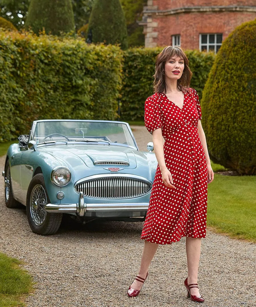 perfectly_polka_dress_1.webp Outlet Joe Browns Perfectly Polka Dress Berry