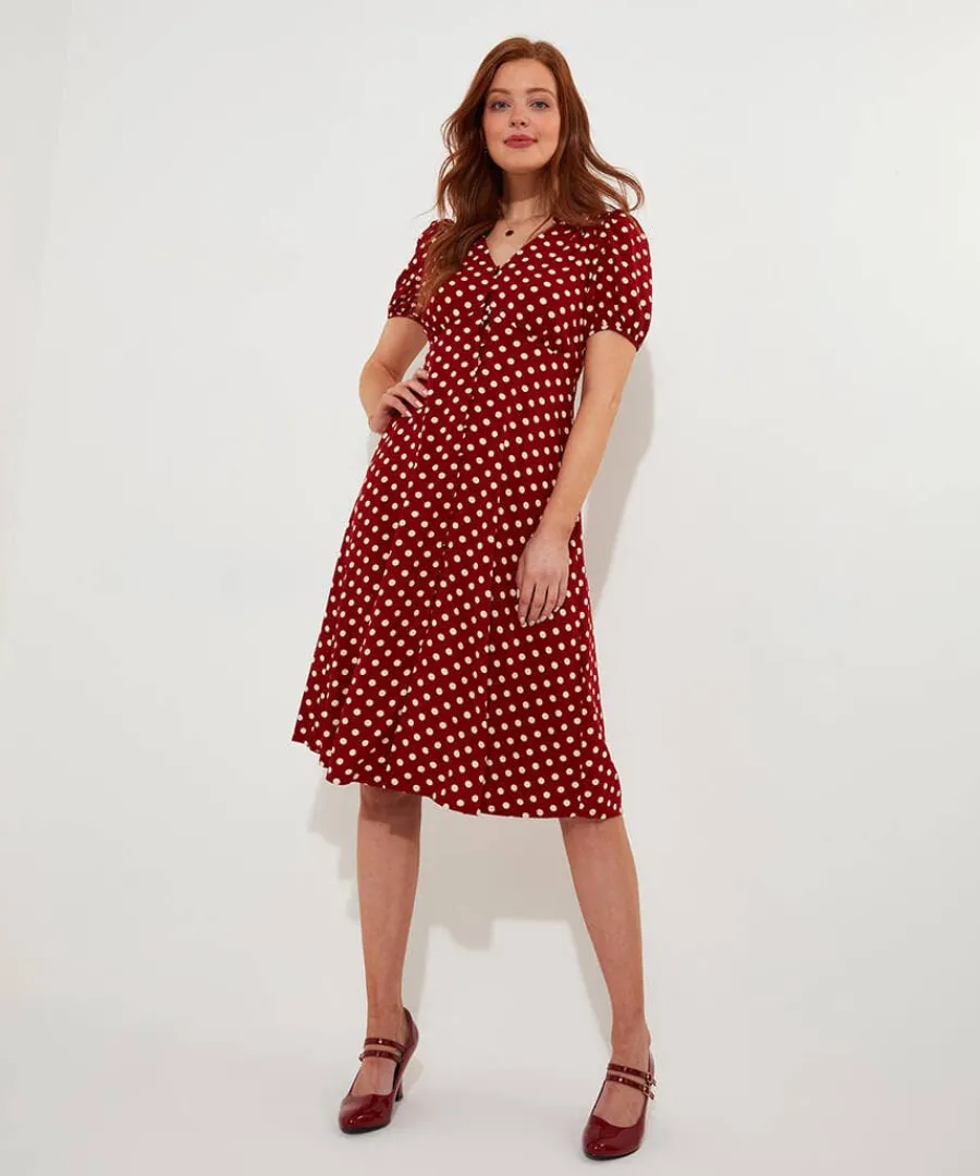 perfectly_polka_dress_2.webp Outlet Joe Browns Perfectly Polka Dress Berry