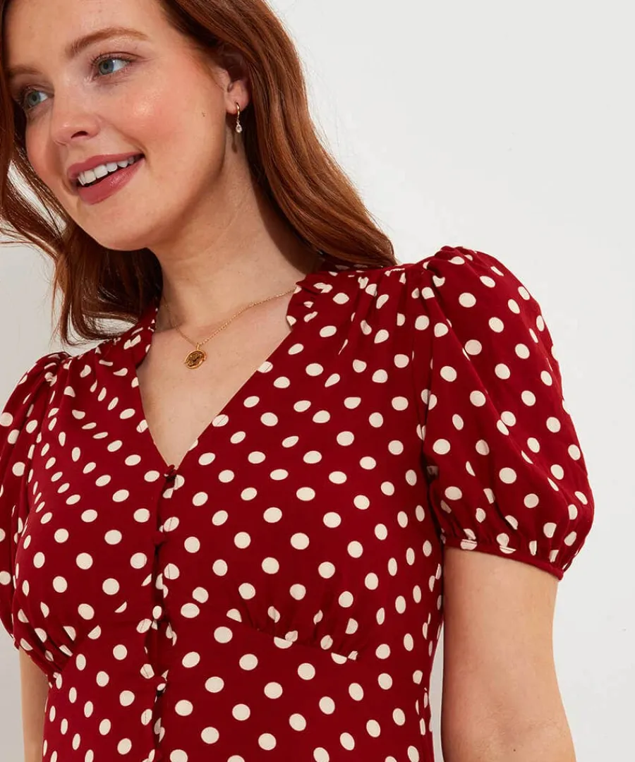 perfectly_polka_dress_4.webp Outlet Joe Browns Perfectly Polka Dress Berry