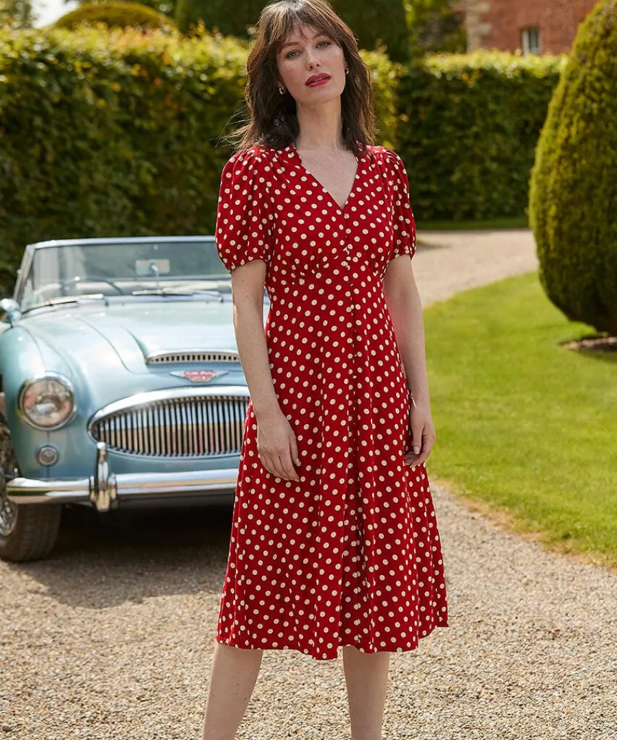 perfectly_polka_dress_5.webp Outlet Joe Browns Perfectly Polka Dress Berry