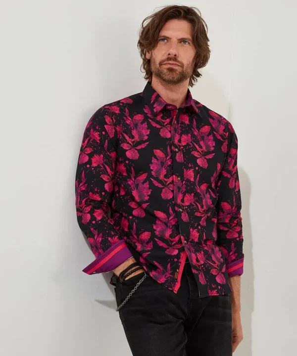 Shop Joe Browns Pink Autumn Leaves Shirt Pink / Black