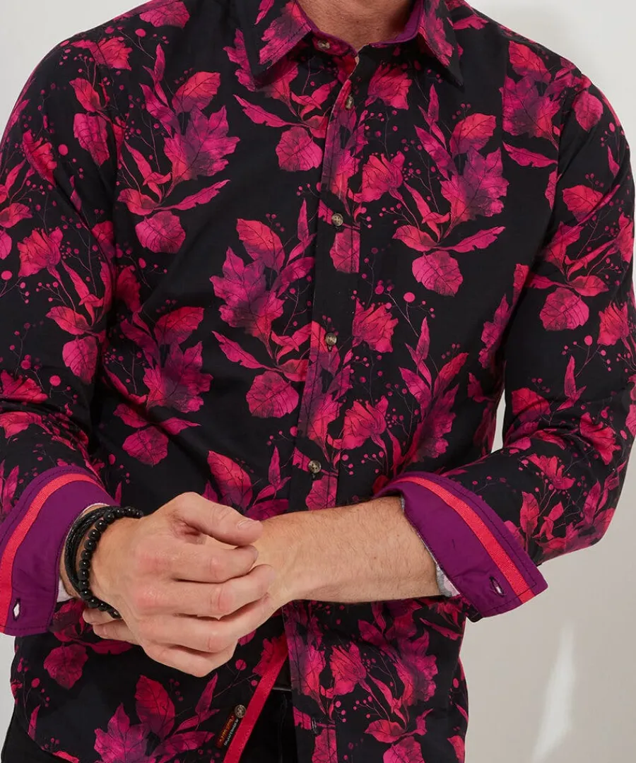 pink_autumn_leaves_shirt_3.webp Shop Joe Browns Pink Autumn Leaves Shirt Pink / Black