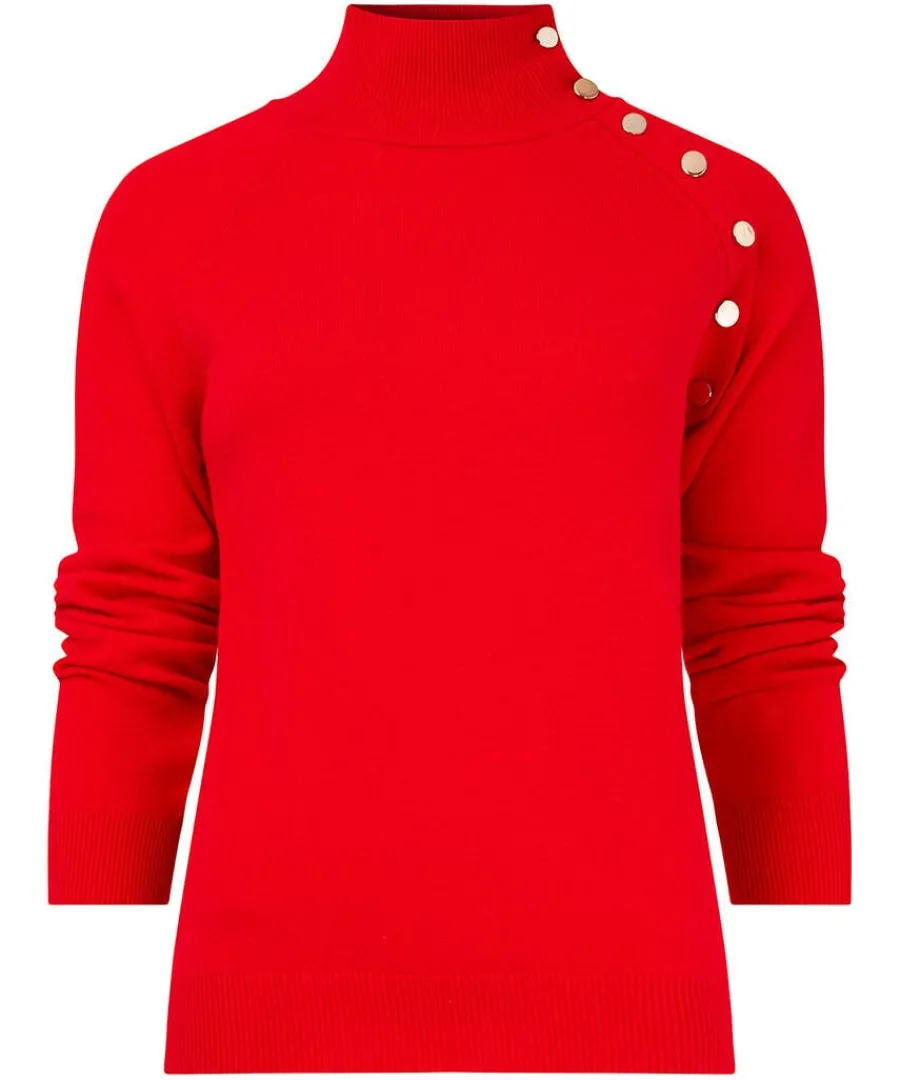 poppy_high_neck_jumper_0.webp Best Joe Browns Poppy High Neck Jumper Red / Black