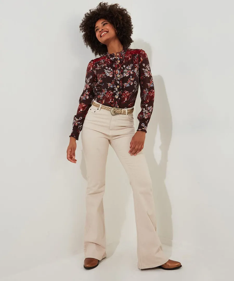 prettiest_floral_blouse_a_2.webp Clearance Joe Browns Prettiest Floral Blouse And Cami Aubergine