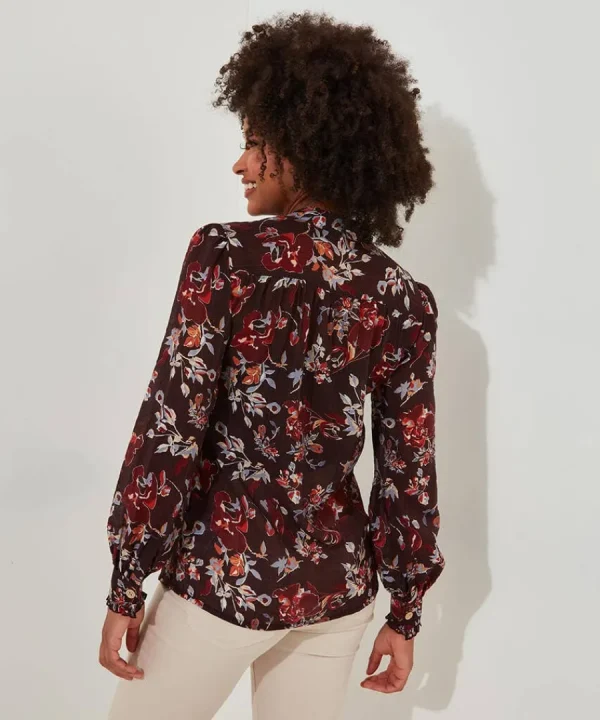 Clearance Joe Browns Prettiest Floral Blouse And Cami Aubergine