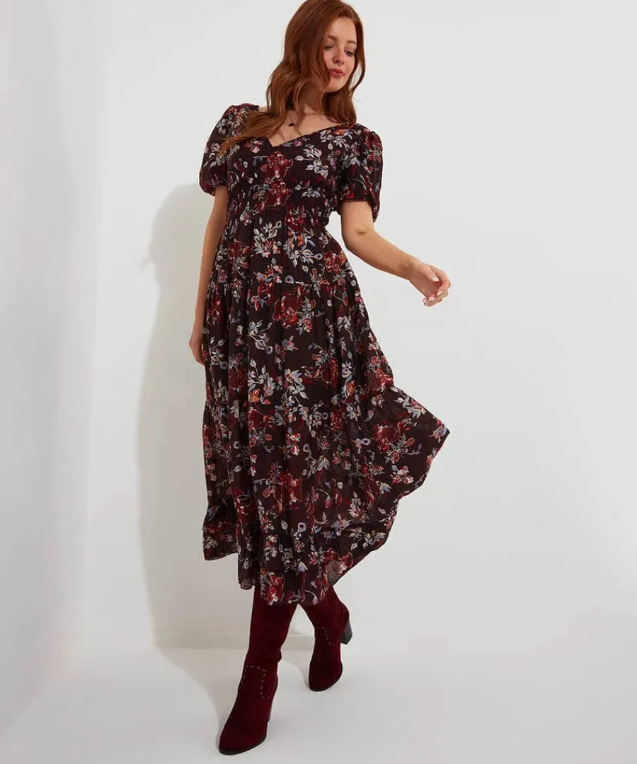 prettiest_floral_dress_1.webp Cheap Joe Browns Prettiest Floral Dress Aubergine