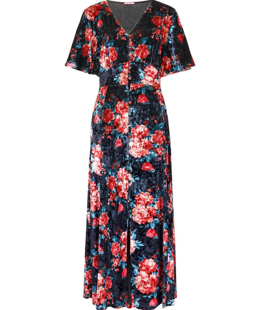 radiant_rose_velour_dress_0.webp Hot Joe Browns Radiant Rose Velour Dress Black