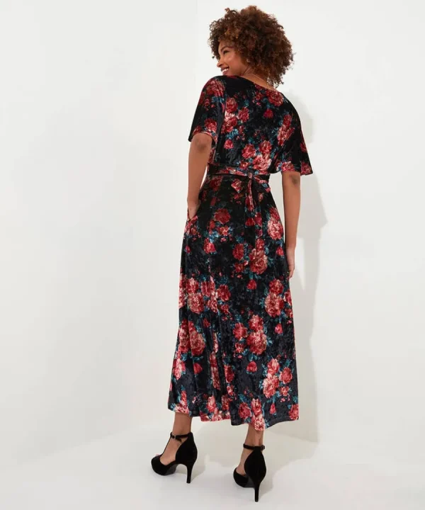 Hot Joe Browns Radiant Rose Velour Dress Black