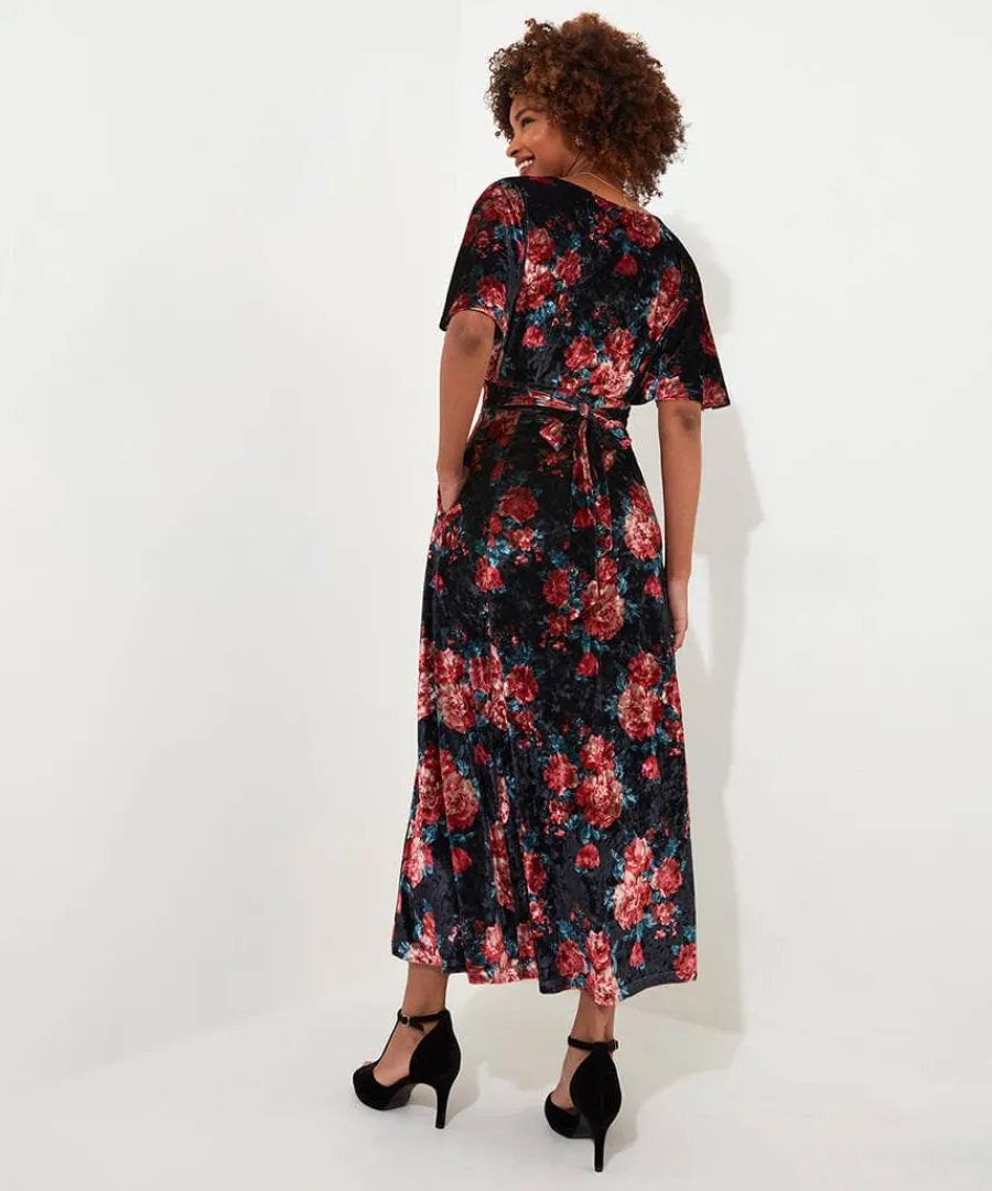 radiant_rose_velour_dress_2.webp Hot Joe Browns Radiant Rose Velour Dress Black