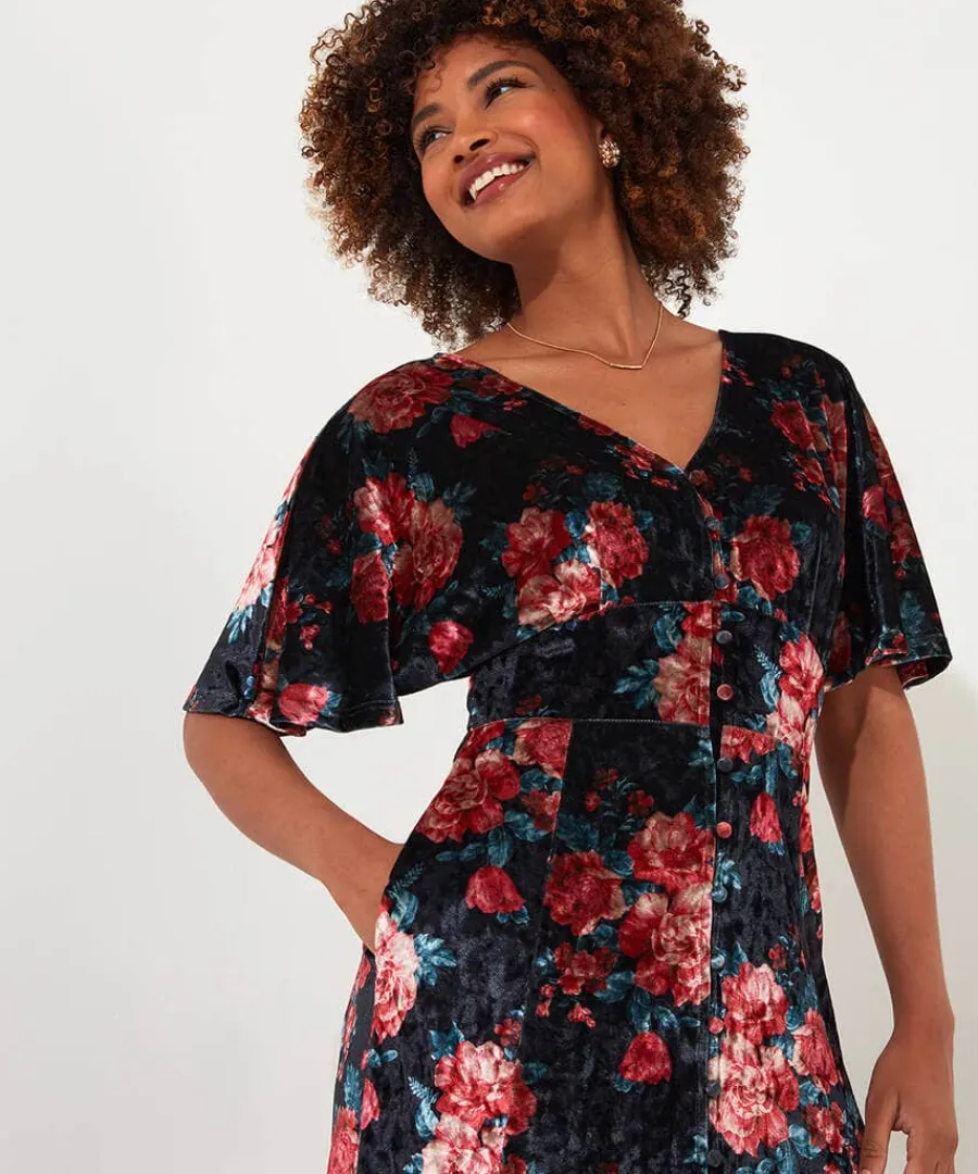radiant_rose_velour_dress_3.webp Hot Joe Browns Radiant Rose Velour Dress Black